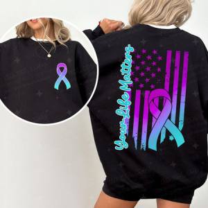 YOUR LIFE MATTERS - MULTICOLOR FLAG BACKGROUND - FRONT+BACK - DTF TRANSFER