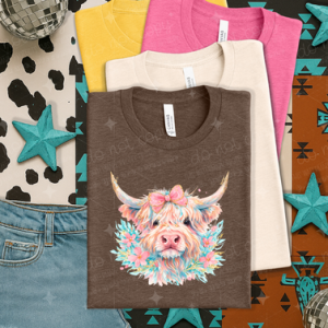 EASTER HIGHLAND COW - DTF TRANSFER