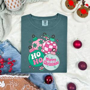 HO HO MERRY CHRISTMAS ORNAMENTS - DTF TRANSFER
