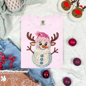 SNOWMAN REINDEER - FAUX YARN - DTF TRANSFER
