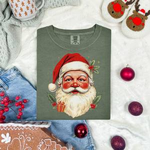 VINTAGE HOLLY SANTA - DTF TRANSFER