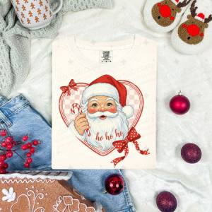 COQUETTE HO HO HO - SANTA IN A HEART - DTF TRANSFER
