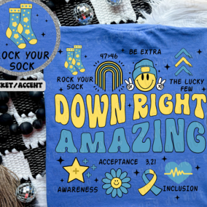 DOWN RIGHT AMAZING BLACK - FRONT+BACK - DTF TRANSFER