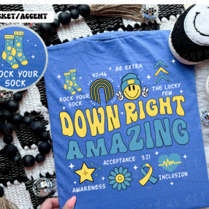 DOWN RIGHT AMAZING WHITE - FRONT+BACK - DTF TRANSFER