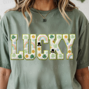 LUCKY FAUX CHENILLE PATCH - DTF TRANSFER