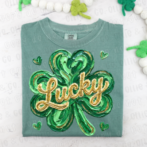 LUCKY BRUSHSTROKE SHAMROCK - DTF TRANSFER