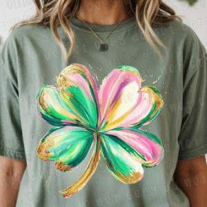 LUCKY BRUSHSTROKE SHAMROCK - DTF TRANSFER