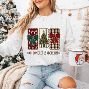 COQUETTE OH COME LET US ADORE HIM - FAUX YARN - DTF TRANSFER