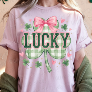 LUCKY GINGHAM SHAMROCK - DTF TRANSFER
