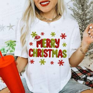 MERRY CHRISTMAS - FAUX YARN - DTF TRANSFER