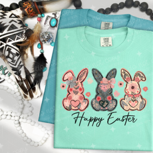 HAPPY EASTER BUNNY TRIO - DTF TRANSFER