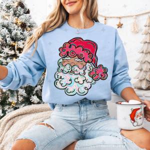 PREPPY BRIGHT COLORED SANTA - DTF TRANSFER