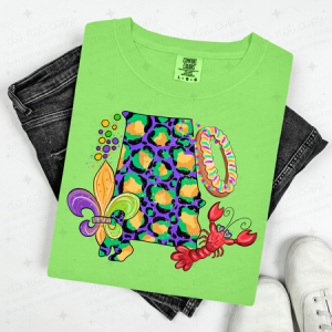 BRIGHT COLORED ALABAMA MARDI GRAS - DTF TRANSFER