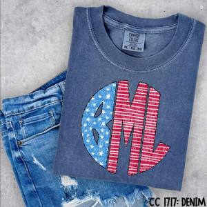 STARS & STRIPES MONOGRAM - CUSTOM TRANSFER