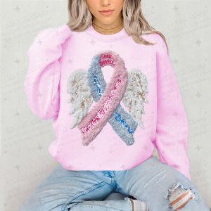 INFANT LOSS WINGS GLITTER FAUX YARN - *OLLIE & CO. EXCLUSIVE* - DTF TRANSFER