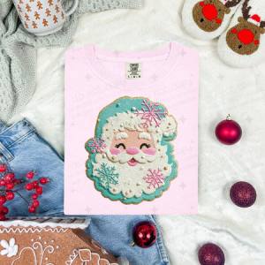 MINTY SNOWFLAKE SANTA - FAUX YARN - DTF TRANSFER