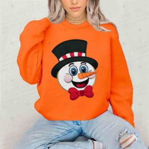 CARTOON SNOWMAN - FAUX YARN - DTF TRANSFER