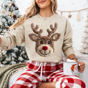 FLUFFY REINDEER - FAUX YARN - DTF TRANSFER