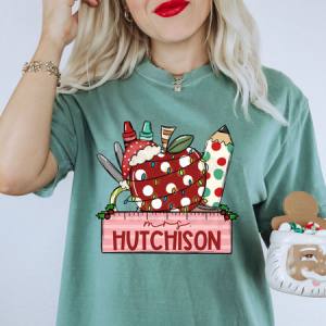 CHRISTMAS TEACHER NAME PLATE - CUSTOM TRANSFER