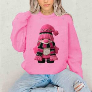 PINK AND BLACK WINTER GNOME - FAUX YARN - DTF TRANSFER