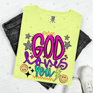 GOD LOVES YOU - RETRO - DTF TRANSFER