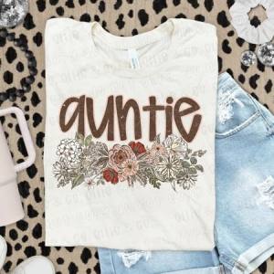 VINTAGE FLORAL AUNTIE - DTF TRANSFER
