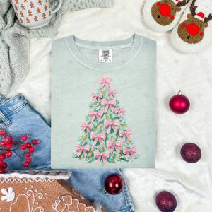 COQUETTE PAINTED TREE WITH PINK BOWS - DTF TRANSFER