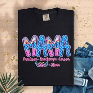 WHIMSY FLOWER - MAMA,AUNT,GRANDMA ETC W/ KIDS NAMES - CUSTOM TRANSFER