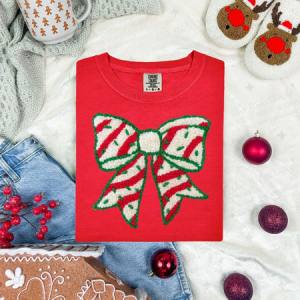 COQUETTE TREE CAKE BOW - BRIGHT COLORS - FAUX YARN - DTF TRANSFER