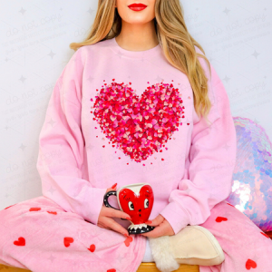 TINY HEARTS MAKING A BIG HEART - PINK AND RED - DTF TRANSFER