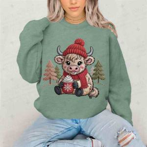 WINTER HIGHLAND COW - FAUX YARN - DTF TRANSFER