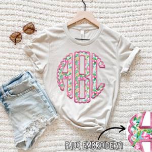 COQUETTE FLORAL MONOGRAM - CUSTOM TRANSFER