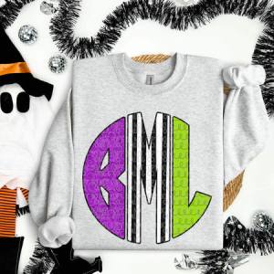 LIME PURPLE & BLACK MONOGRAM - CUSTOM TRANSFER