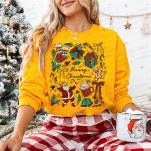 COQUETTE MERRY CHRISTMAS DOODLE - DTF TRANSFER