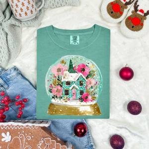 FLORAL SOFT PAINTED SNOW GLOBE - DTF TRANSFER