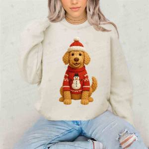 CHRISTMAS LABRADOODLE - FAUX YARN - DTF TRANSFER
