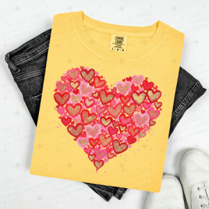 RED AND GOLD FOILED HEART - DTF TRANSFER