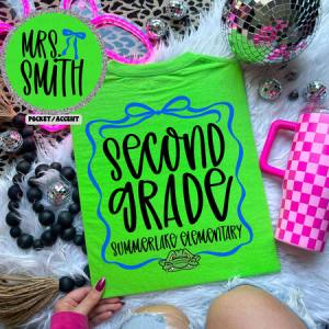 GRADE SCHOOL BOW FRAME - FRONT+BACK - CUSTOM TRANSFER