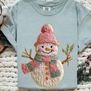 FRENCH KNOT SNOWMAN FAUX YARN - DTF TRANSFER