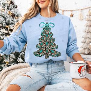 COQUETTE TURQUOISE CHRISTMAS TREE - DTF TRANSFER