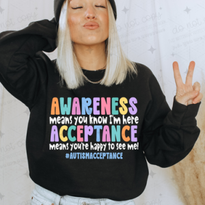 AWARENESS ACCEPTANCE WHITE - *OLLIE & CO. EXCLUSIVE* - DTF TRANSFER