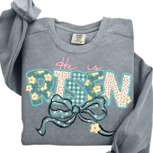 HE IS RISEN - FAUX EMBROIDERY - DTF TRANSFER