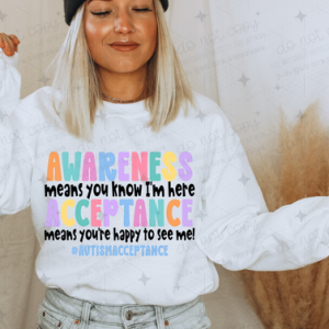 AWARENESS ACCEPTANCE BLACK - *OLLIE & CO. EXCLUSIVE* - DTF TRANSFER