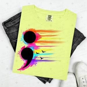 PAINT SPLATTERED SEMICOLON - DTF TRANSFER