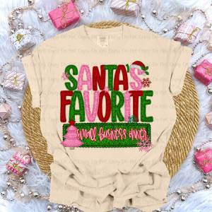 SANTA'S FAVORITE SMALL BUSINESS OWNER - FAUX YARN - DTF TRANSFER