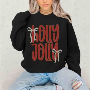 COQUETTE HOLLY JOLLY - FAUX GLITTER - DTF TRANSFER