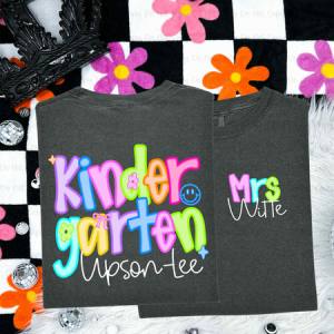 NEON TEACHER - FRONT+BACK - CUSTOM TRANSFER