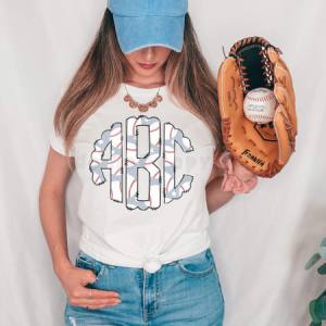 BASEBALL BLUES MONOGRAM - CUSTOM TRANSFER