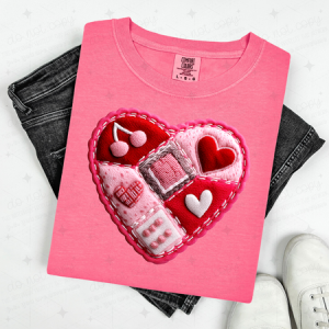 STITCHED HEART - FAUX YARN - DTF TRANSFER