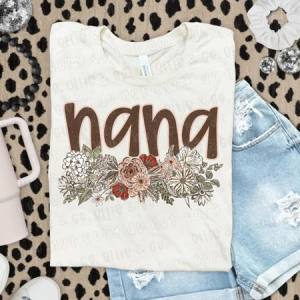 VINTAGE FLORAL NANA - DTF TRANSFER
